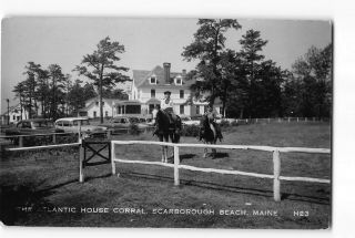 Scarborough Beach Maine Me Vintage Rppc Real Photo The Atlantic House Corral
