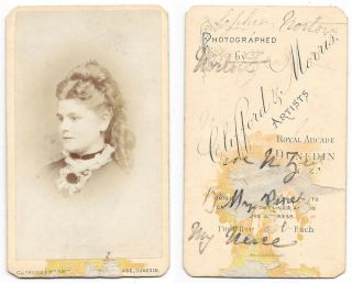 Cdv Lady Named Sophia Norton Carte De Visite By Clifford & Morris Of Dunedin Nz