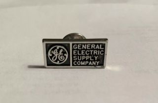 Ge General Electric Supply Company Energy Black Lapel Pin Rectangle