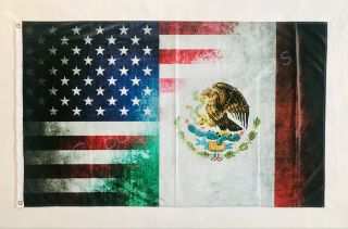 United States México Flag Banner Usa Mex Chicano High End Quality Limited