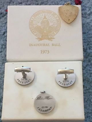 President Nixon Presidential Seal Cufflinks,  Silver Pendant & Inauguration 2