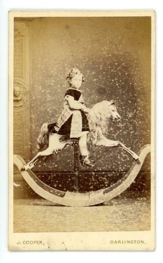 Child On Rocking Horse Cdv By J Cooper Of Bondgate Darlington