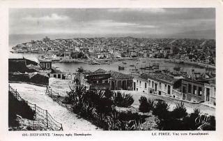 Piraeus,  Greece Town & Harbor Overview,  Real Photo Pc C 1930 