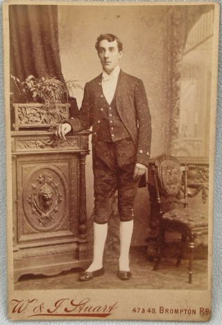 Cabinet Card Footman In Uniform Country House Servant Staff Antique Phot Livery