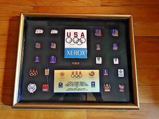 1988 Seoul Olympic Games Commemorative Xerox Collectible Pin Set Official Usa