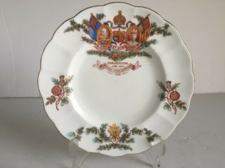 Antique King Edward Vii And Alexandra R.  H & S.  L.  China Coronation Plate 1902