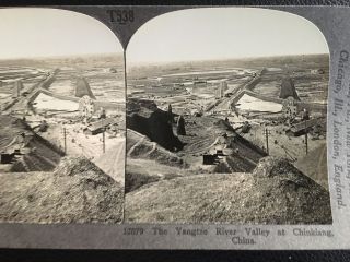 1900s China Yangtze River Valley At Chinkiang Stereoview
