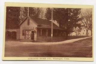 Ct Postcard Wauregan,  Conn Vintage Fire Station House Dept Atwood Hose Co No 1