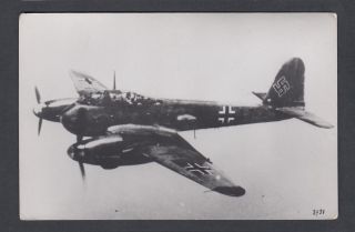 Uk 1930s Wwii - Era German Bomber In Flight Real Photo Postcard Rppc