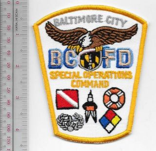 Baltimore City Fire Department Special Operations Command Fire Scuba & Rescue