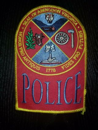 Abingdon Virginia Va Police Department Officer Patch