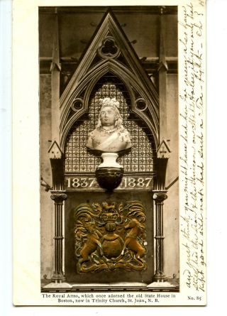 Royal Arms - Trinity Church - St John Brunswick - Canada - Vintage Embossed Postcard