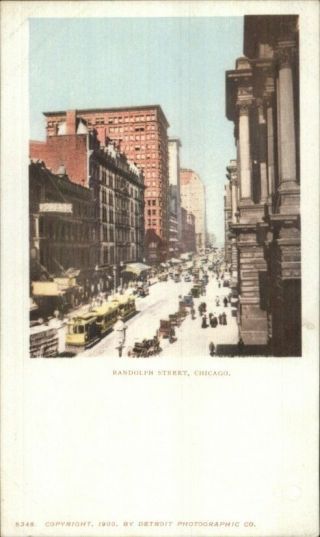 Chicago Il Randolph St.  C1900 Detroit Publishing Private Mailing Card