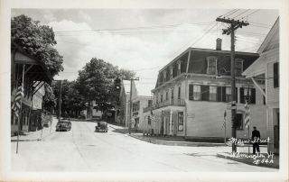 Wilmington,  Vt Rppc Main Street Decorated With American Flags C1948