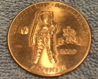 Rare Apollo 11 Neil Armstrong Coin 1969 One Giant Step For Mankind 1251