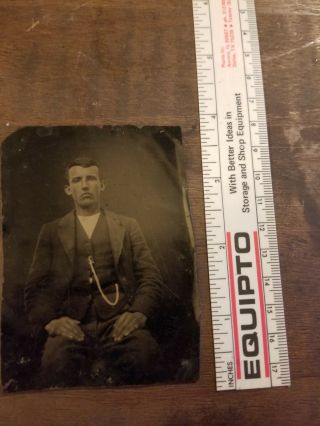 Vintage Tintype Photo Of A Man