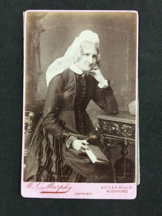 Victorian Carte De Visite Cdv: Murphy: Biddeford: Lady Bonnet: Tissue Paper