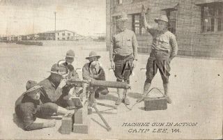Wwi Era Org Vintage 1907 - 15 Army Pc - Fort Lee Va - Maxim Machinegun - Pm 1918