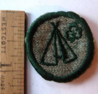 Rare 1928 - 38 Girl Scout Woodcraft Badge Native American Teepee Trefoil Patch