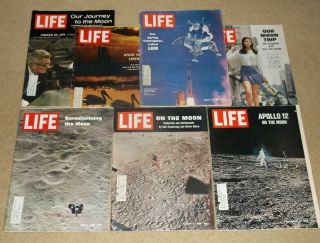 Apollo Moon Life Magazines (7) Issues 1969 Nasa Man On The Moon