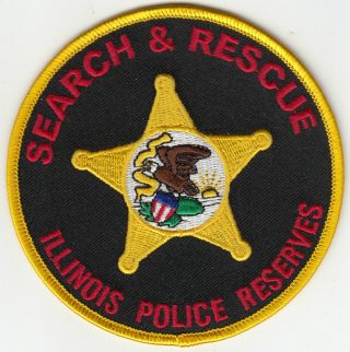 Illinois Police Reserves Search & Rescue Shoulder Patch Il