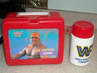 Nos Vintage 1989 Wwf Hulk Hogan Plastic Lunchbox With Thermos