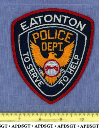 Eatonton Georgia Sheriff Police Patch Gold Eagle State Seal Red Border