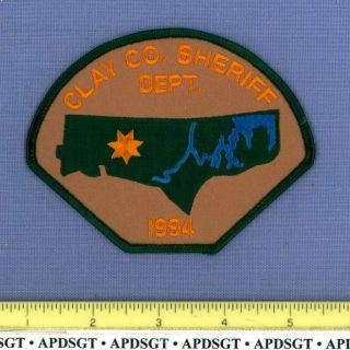 Clay County Sheriff Dept Tennessee Police Patch River Lake Co Shape Outline
