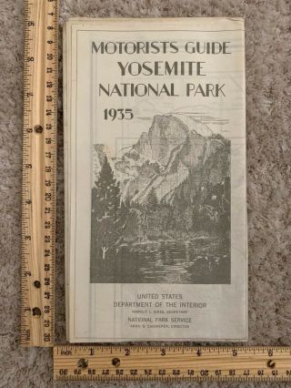 1935 Motorists Guide Yosemite National Park Map And Information 120276