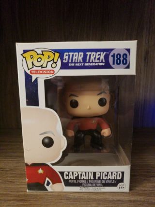 Funko Pop Television Star Trek Tng Captain Picard 188 (vaulted And Retired)