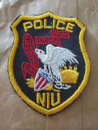 Northern Illinois University Police Patch Vintage Old Cheesecloth Niu Rare?