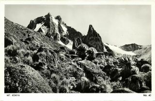 Kenya,  Mount Kenya,  Stratovolcano Volcano (1950s) Rppc Postcard (5)
