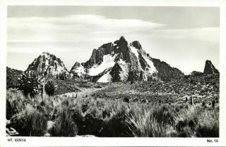Kenya,  Mount Kenya,  Stratovolcano Volcano (1950s) Rppc Postcard (3)