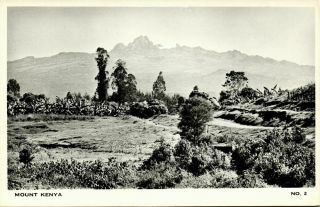 Kenya,  Mount Kenya,  Stratovolcano Volcano (1950s) Rppc Postcard (2)