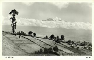 Kenya,  Mount Kenya,  Stratovolcano Volcano (1950s) Rppc Postcard (1)