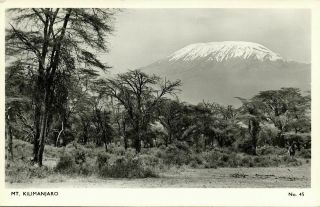 Tanzania,  Mount Kilimanjaro,  Volcano (1950s) Rppc Postcard