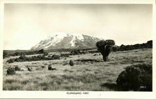 Tanzania,  Mount Kilimanjaro,  Volcano Kibo (1950s) Rppc Postcard