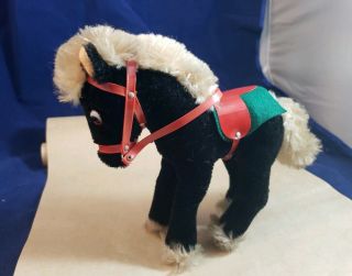 Vtg Horse Stuffed Animal Pony Plush Saddle Mid Century Rare Wired Kamar Dankin?