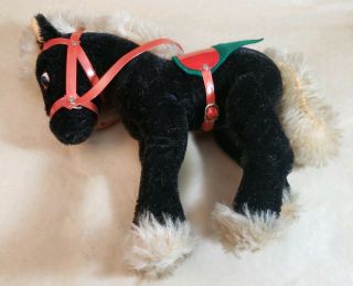 Vtg Horse Stuffed Animal Pony Plush Saddle Mid Century Rare wired Kamar Dankin? 2