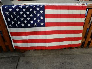 Vintage Sherritt United States U.  S.  Flag 50 Stars 38 " X 58 " Cotton