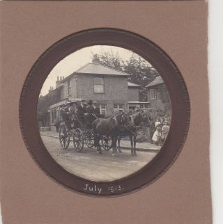 Old Photo Fashion Horse Carriage Post Office Walton On The Hill 1910s F2