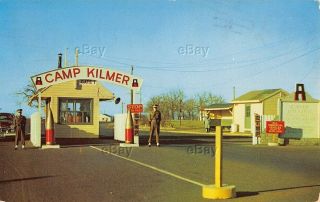 Vintage Postcard Main Gate Camp Kilmer Nj 1953 Korean War Era Brunswick Army