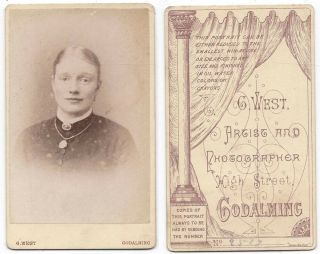Cdv Photograph Victorian Lady Carte De Visite By West Of Godalming