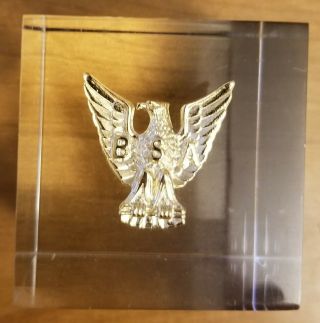 Eagle Scout Cube Paperweight - Boy Scouts Of America Bsa Eagle In Plastic Cube