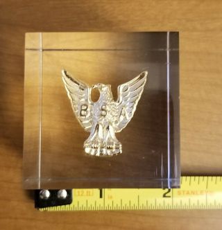 Eagle Scout Cube Paperweight - Boy Scouts of America BSA Eagle in Plastic Cube 5