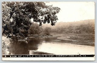 Correctionville Iowa Little Sioux River Curves 1910 Real Photo Postcard Rppc