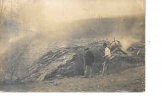 Martins Creek Nj Real Photo Postcard 1911 Prr Bel - Del Railroad Wreck & Fire 3