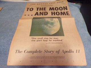 1969 The Kansas City Star " To The Moon And Back " Lunar Landing Commemorative Ed.