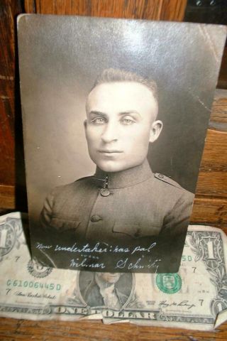 Vintage Rppc World War I Wwi Military Fort Sill Undertaker Has Pal 