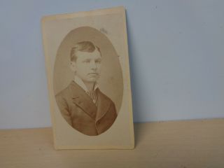 Antique Cdv Of Young Man From Milton Iowa - Md Baxter Photographer